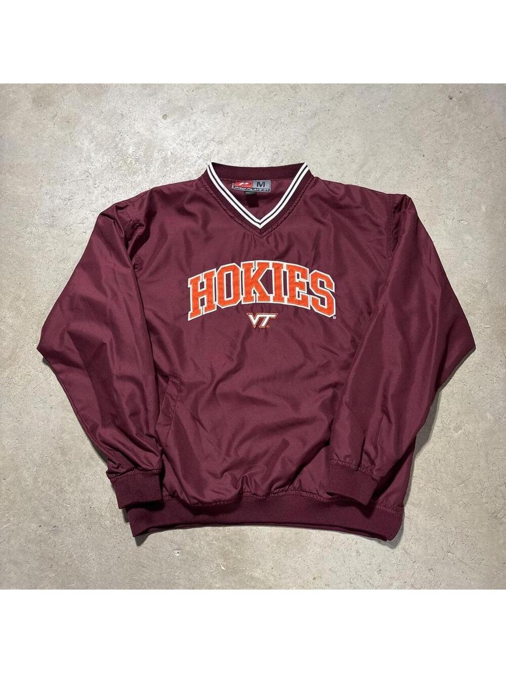 Vintage Y2K Pro Player Virginia Tech Hokies Pullover Windbreaker Mens M VT